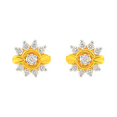 22k Yellow Cubic Zirconia Stud Fancy Earrings with gold weight of 2.05g